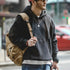 Autumn Winter Casual Heavyweight Hoodie – Black Versatile Thickened Fleece Pullover Loose Warm Hooded Sweatshirt